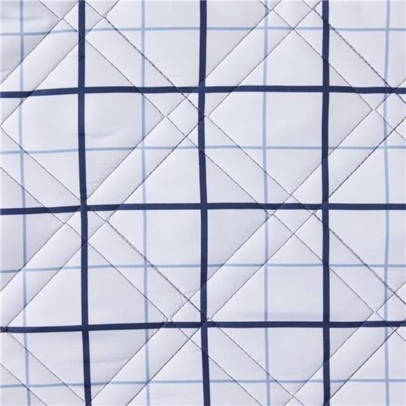 Standard Pillow Sham - Soft Microfiber Blue Plaid, Decorative Bed 1 Piece 20x26 - Picture 2 of 5